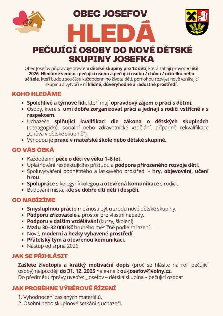 Nabídka práce - hledáme zaměstnance 